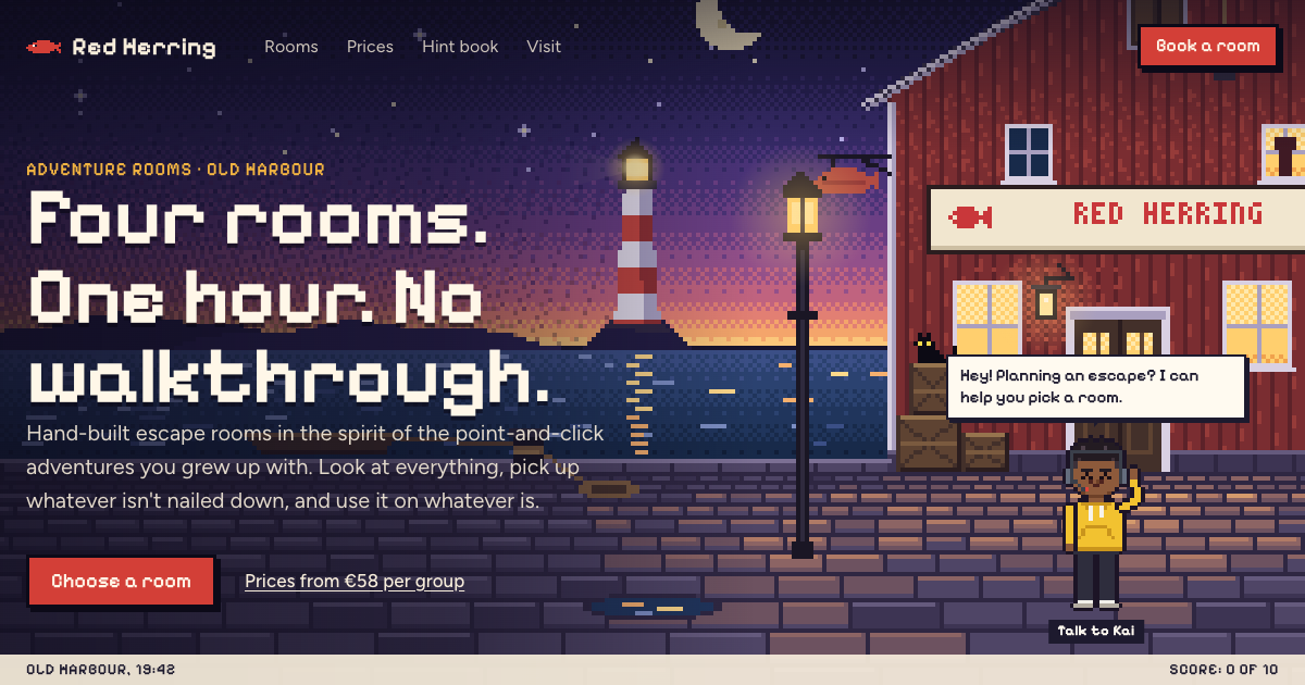 Pixel-art character and dialogue box