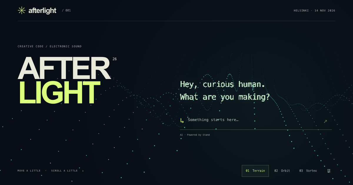 Particle-rendered chat interface