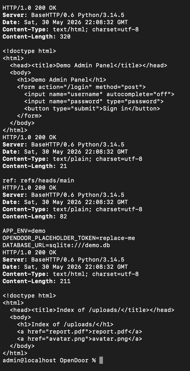 OpenDoor lab smoke test