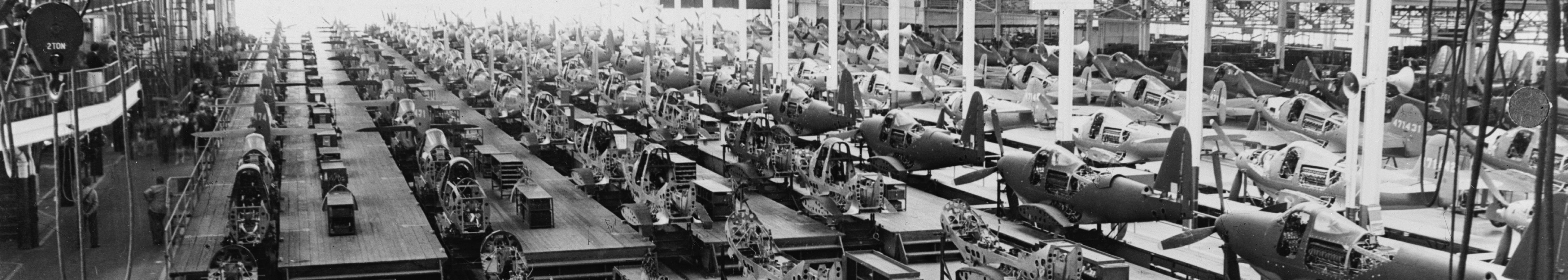 Old production line of Bell aircraft