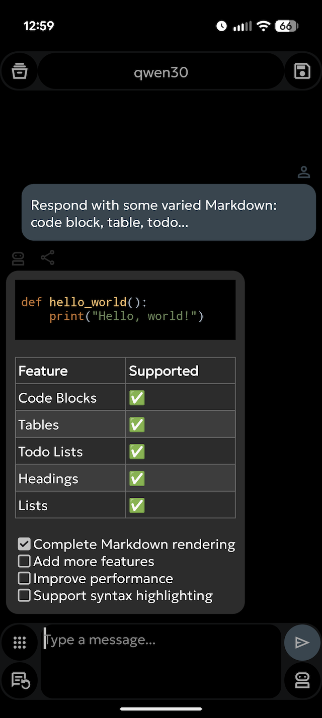 Markdown Screen