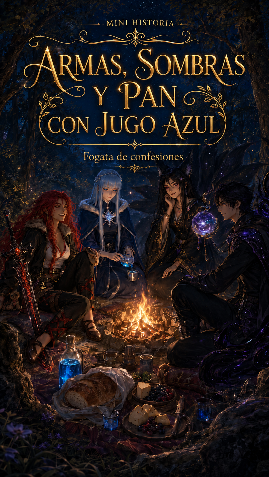 Portada de Armas, Sombras y Pan con Jugo Azul