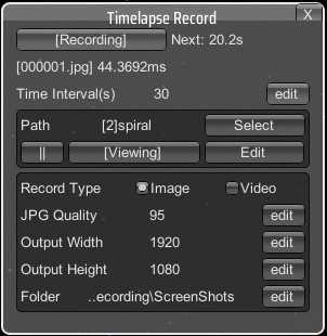 record image window