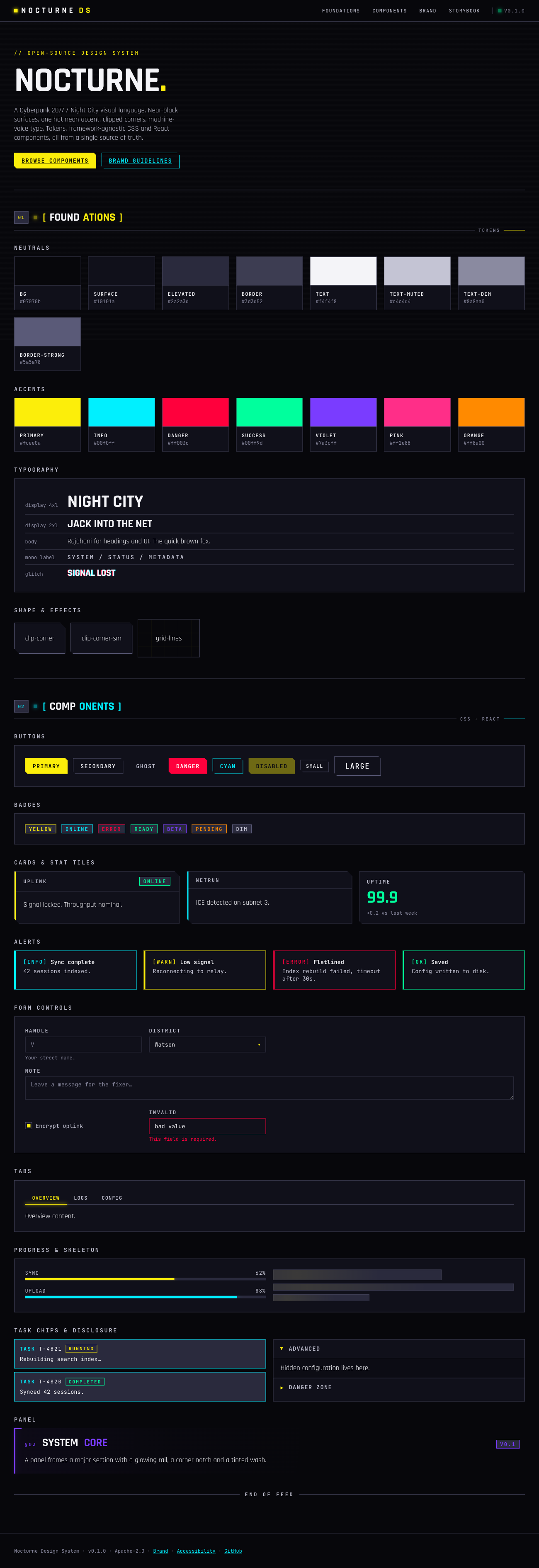 Nocturne styleguide overview