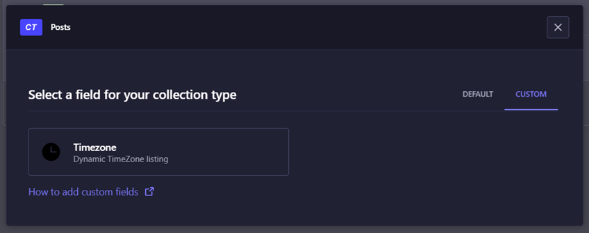 timezone select screenshot