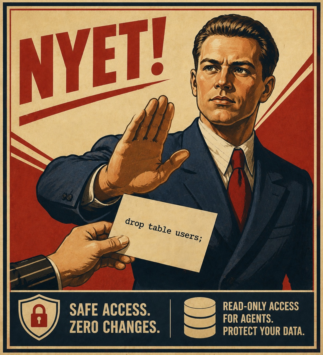 NYET! Safe access, zero changes. Read-only database access for agents.