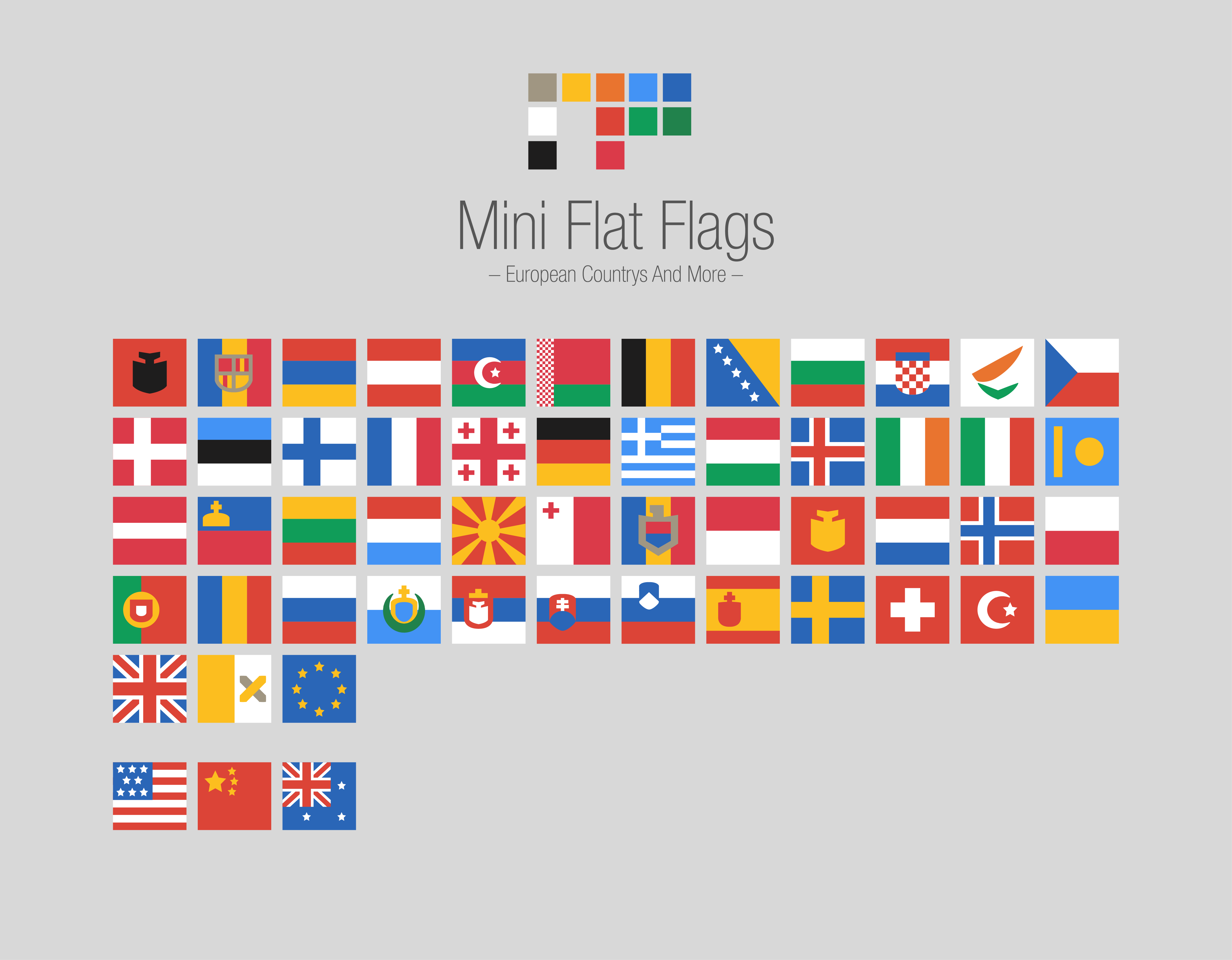 Screenshot of the icon set Mini Flat Flags