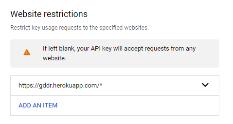 API restrictions