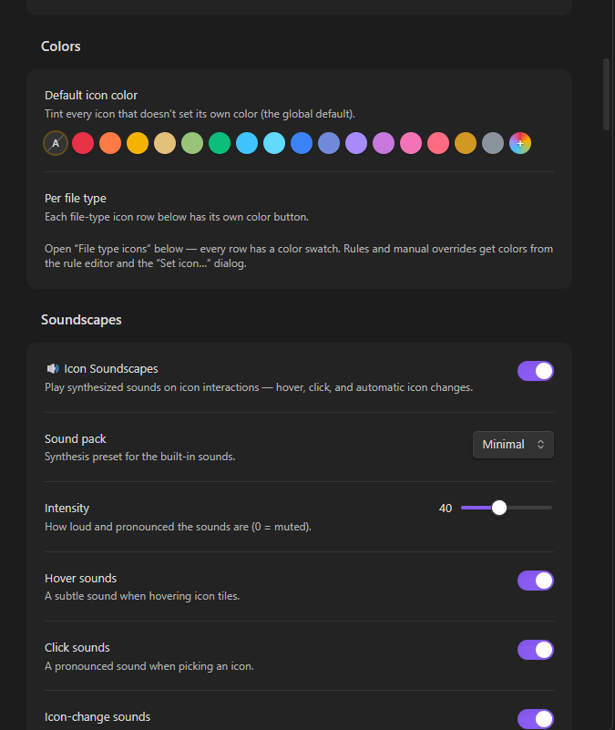Settings — Colors