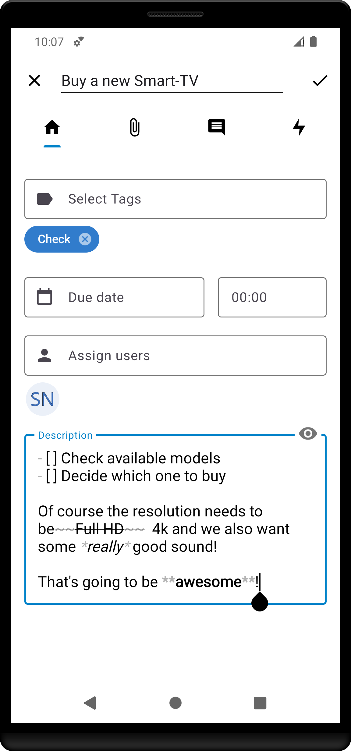 Screenshot of card