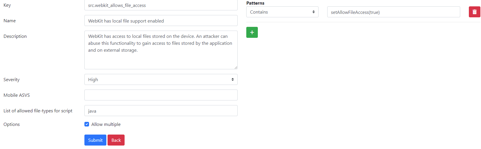 Static code database