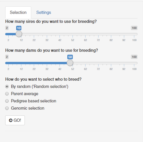 Setting a selection strategy