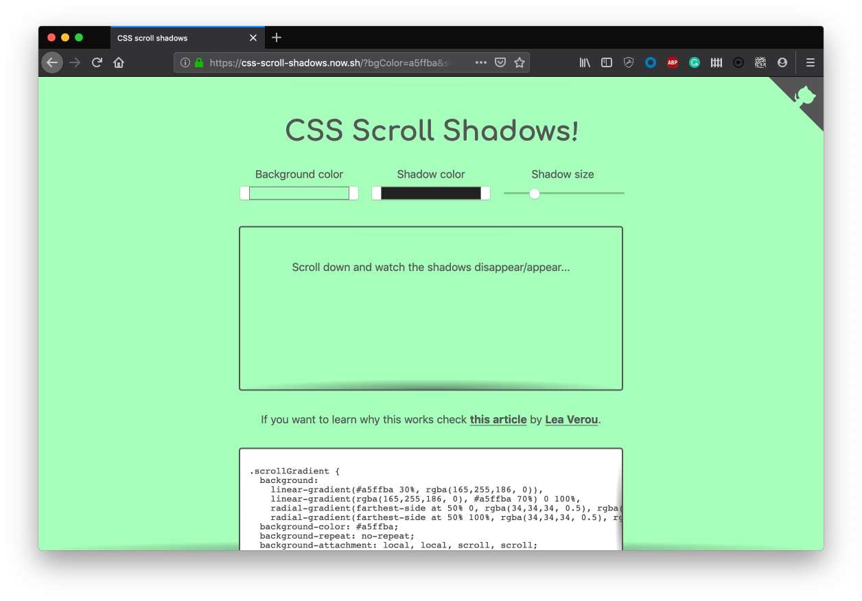 Screenshot of css-scroll-shadows.now.sh