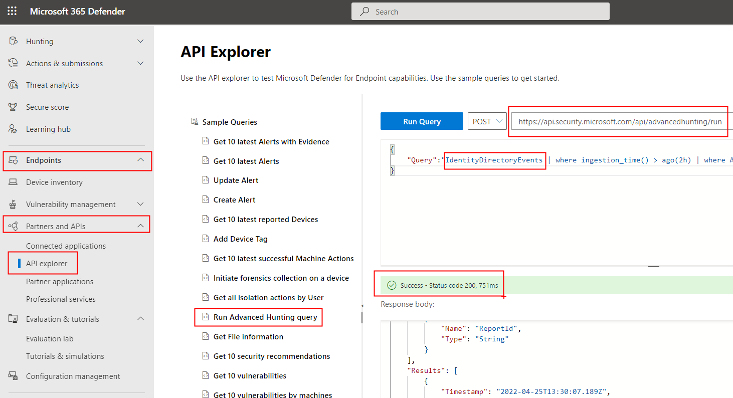 query-in-m365d-api-explorer