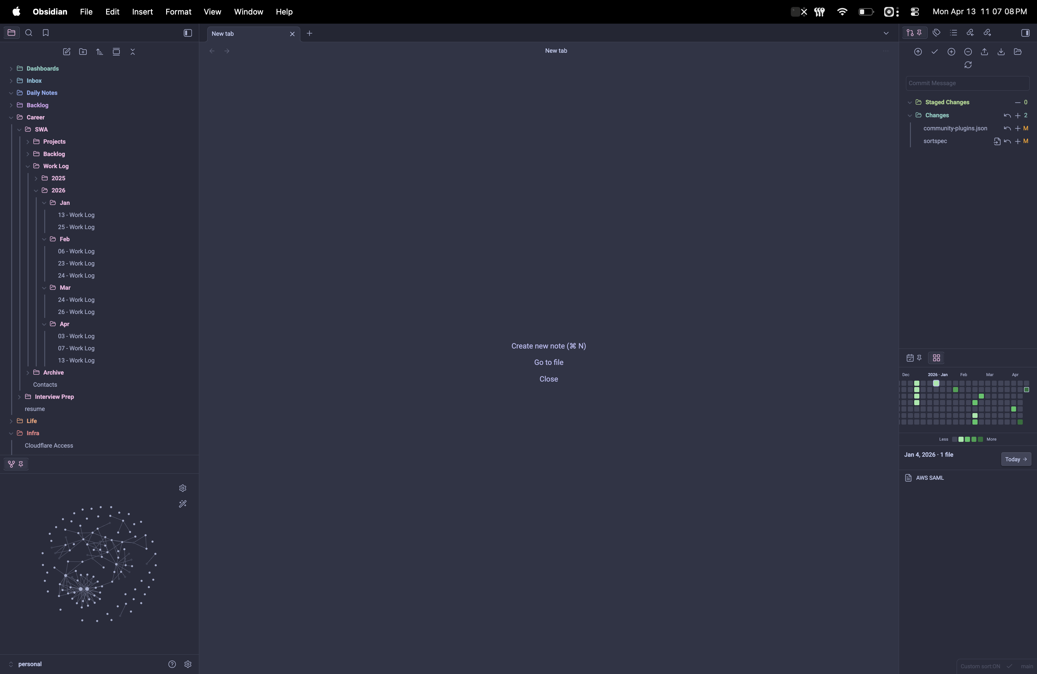 Green palette, dark theme