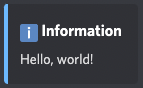 Hello world information log event