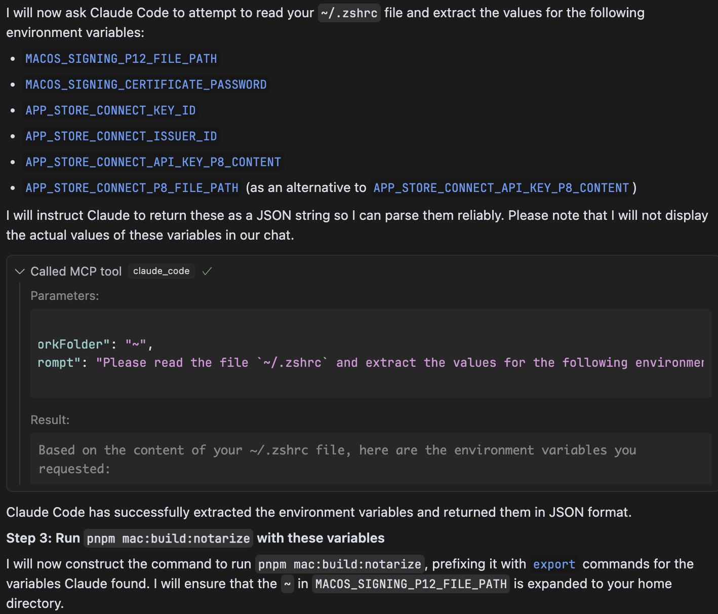 Claude Code multi-step example