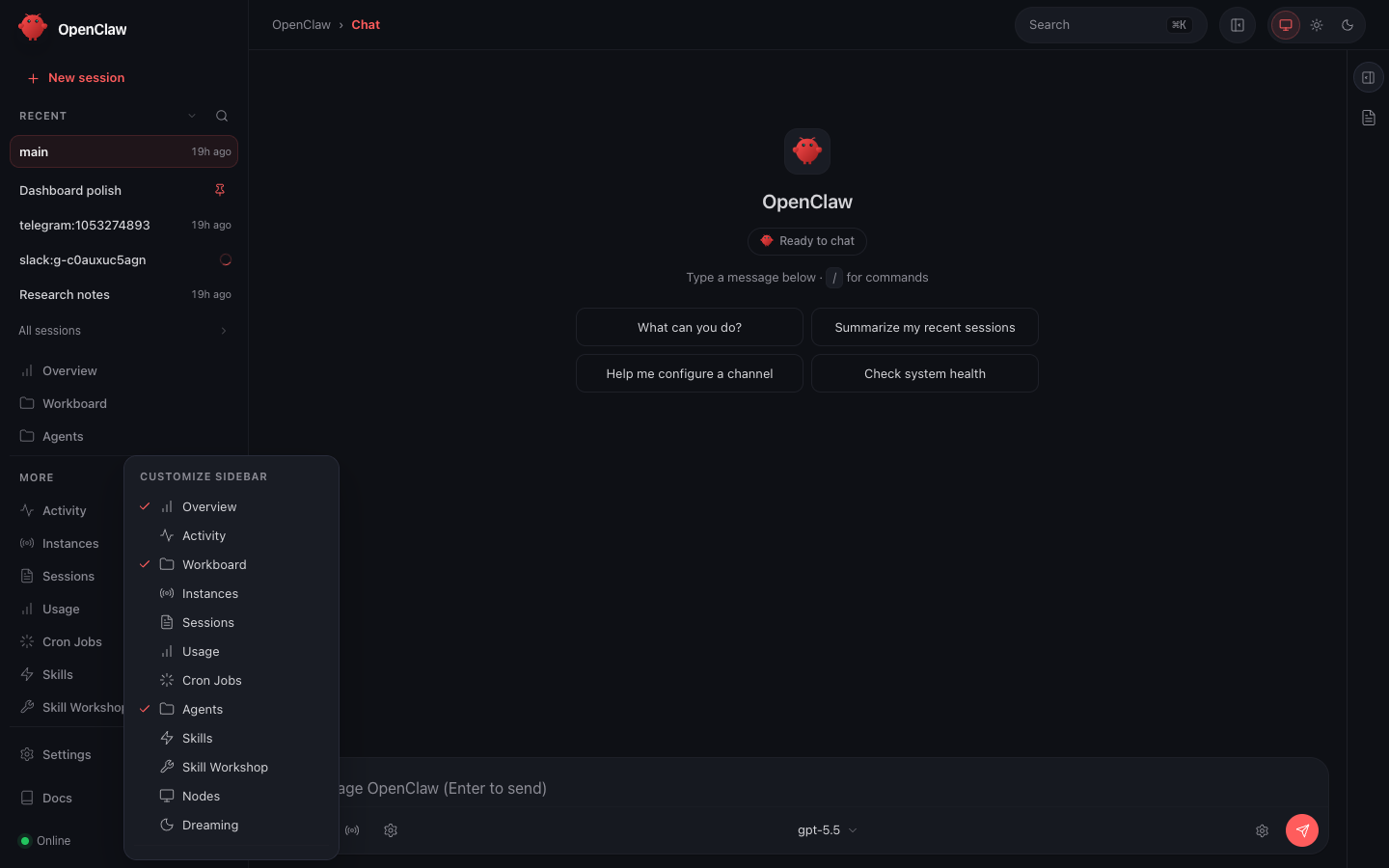 customize menu