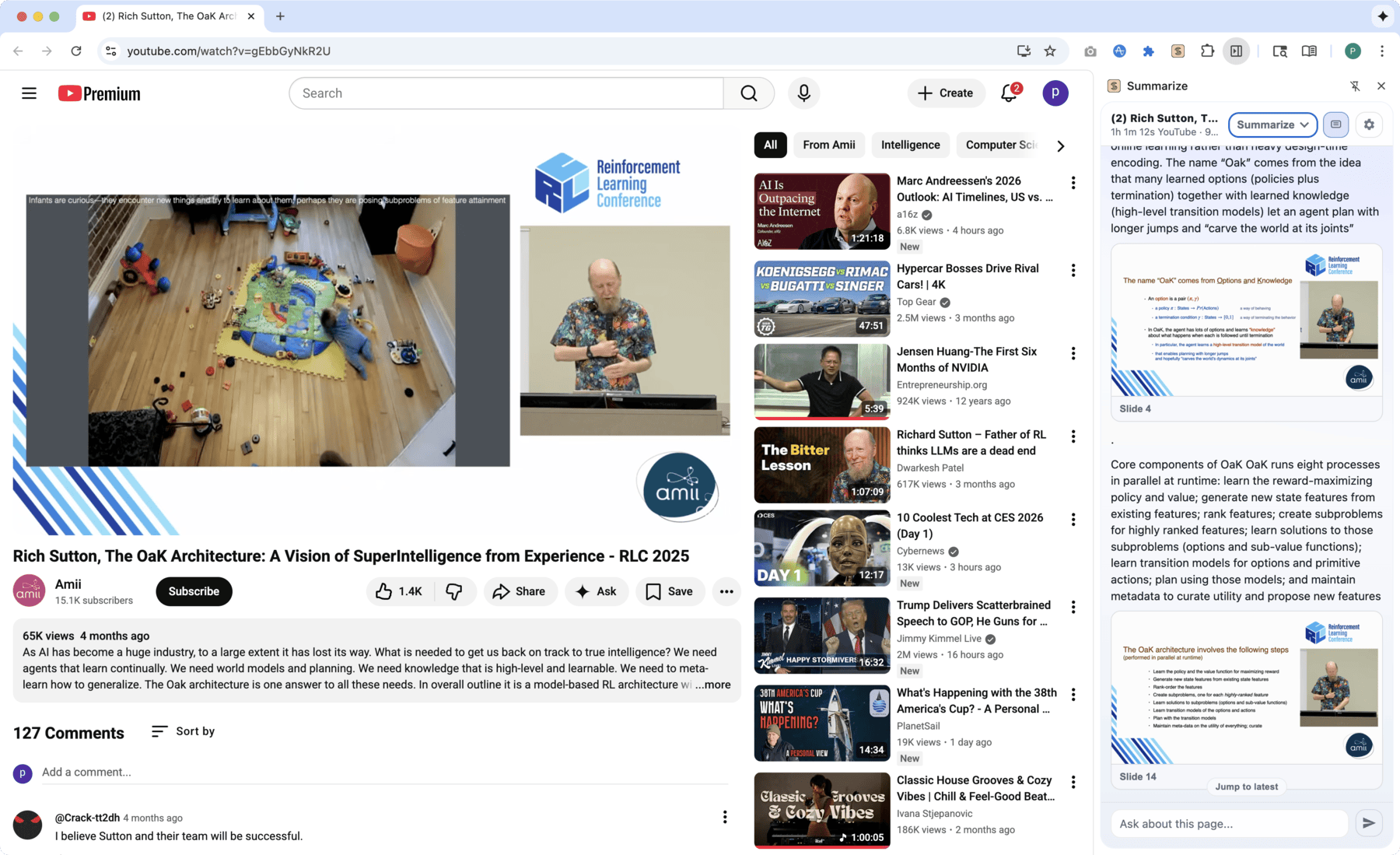 Summarize YouTube slide screenshots
