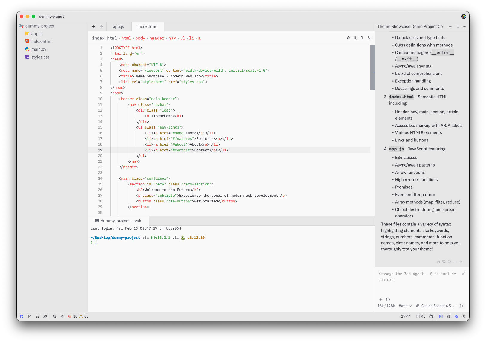 One Light Theme