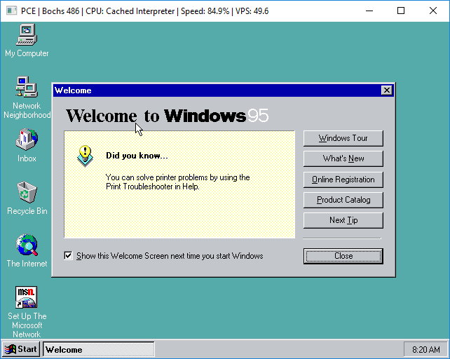 windows 95 emulator no download