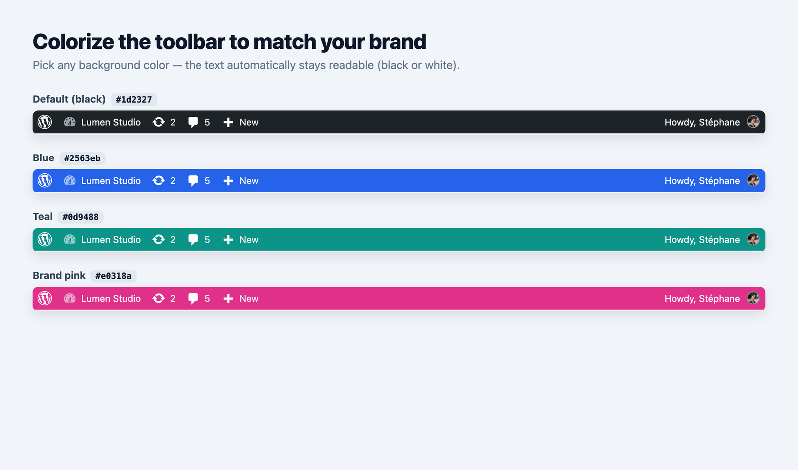 Colorize the toolbar background