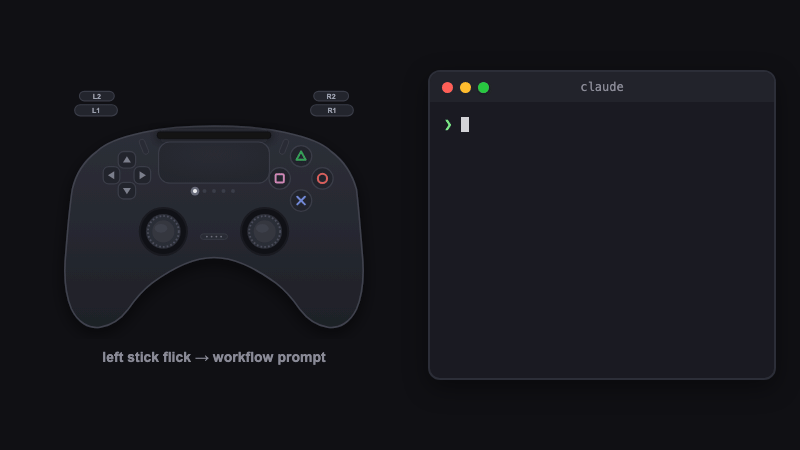 Left-stick flick launches a workflow prompt