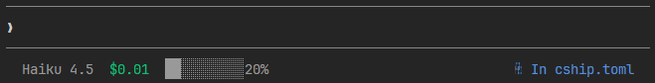 Minimal cship statusline example
