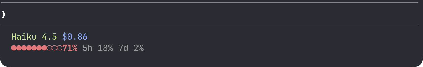 Material Hex cship statusline example