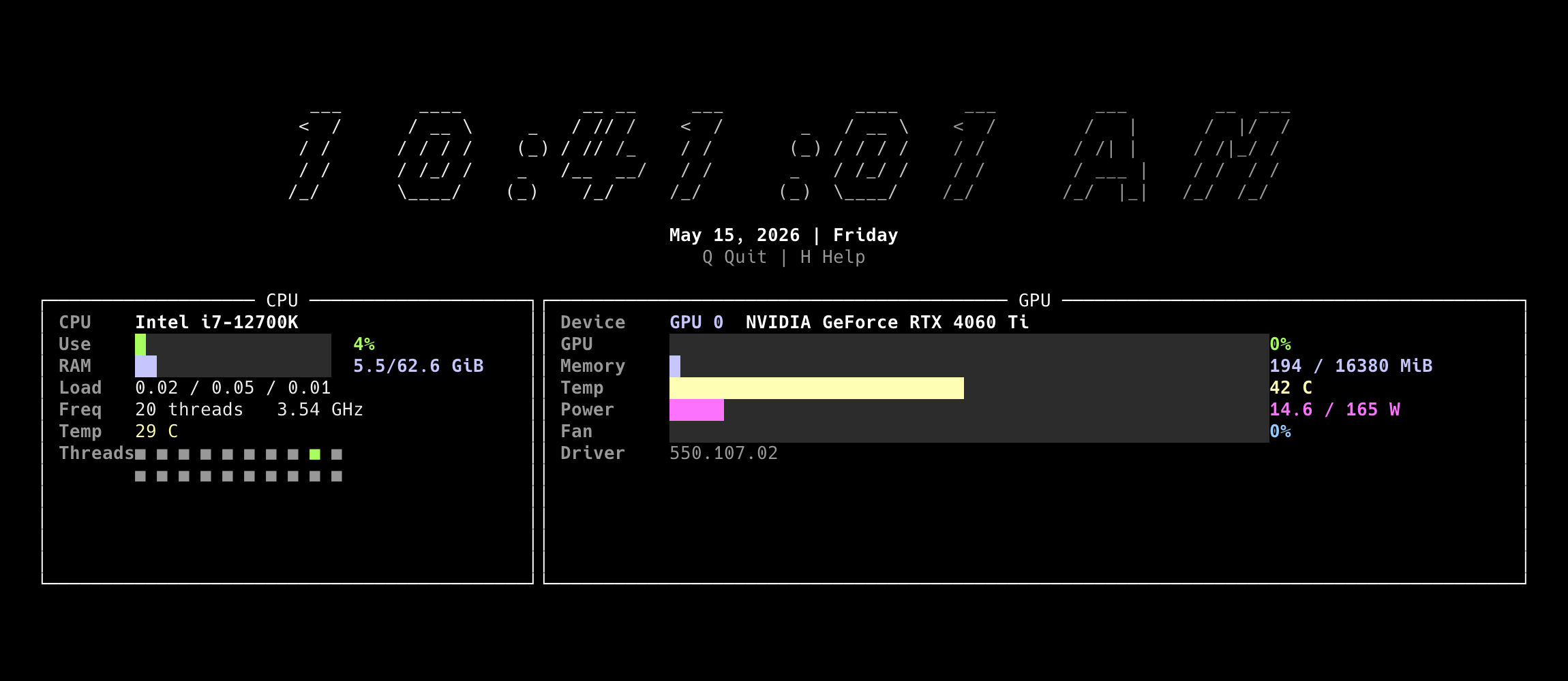 slant font with mono theme on NVIDIA Linux