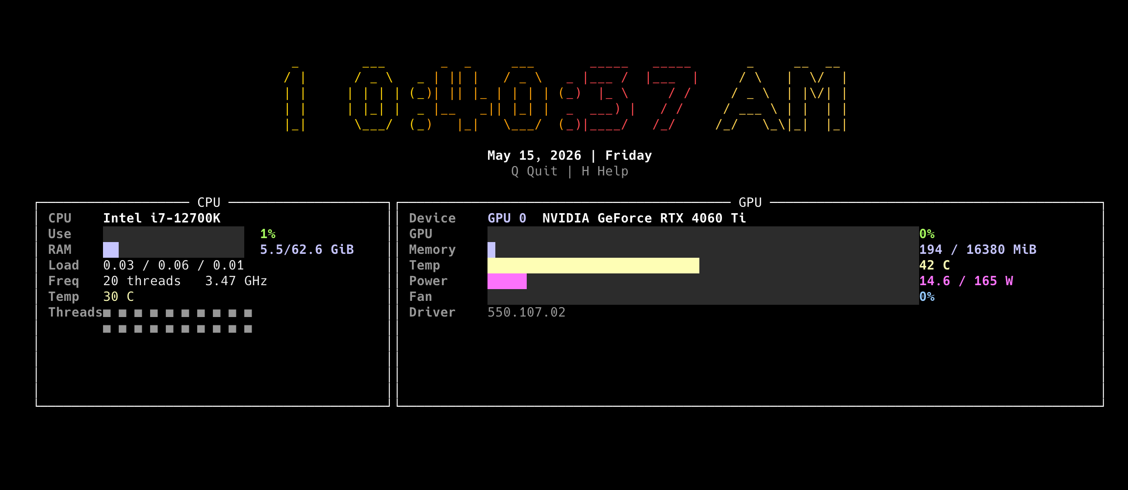 standard font with amber theme on NVIDIA Linux