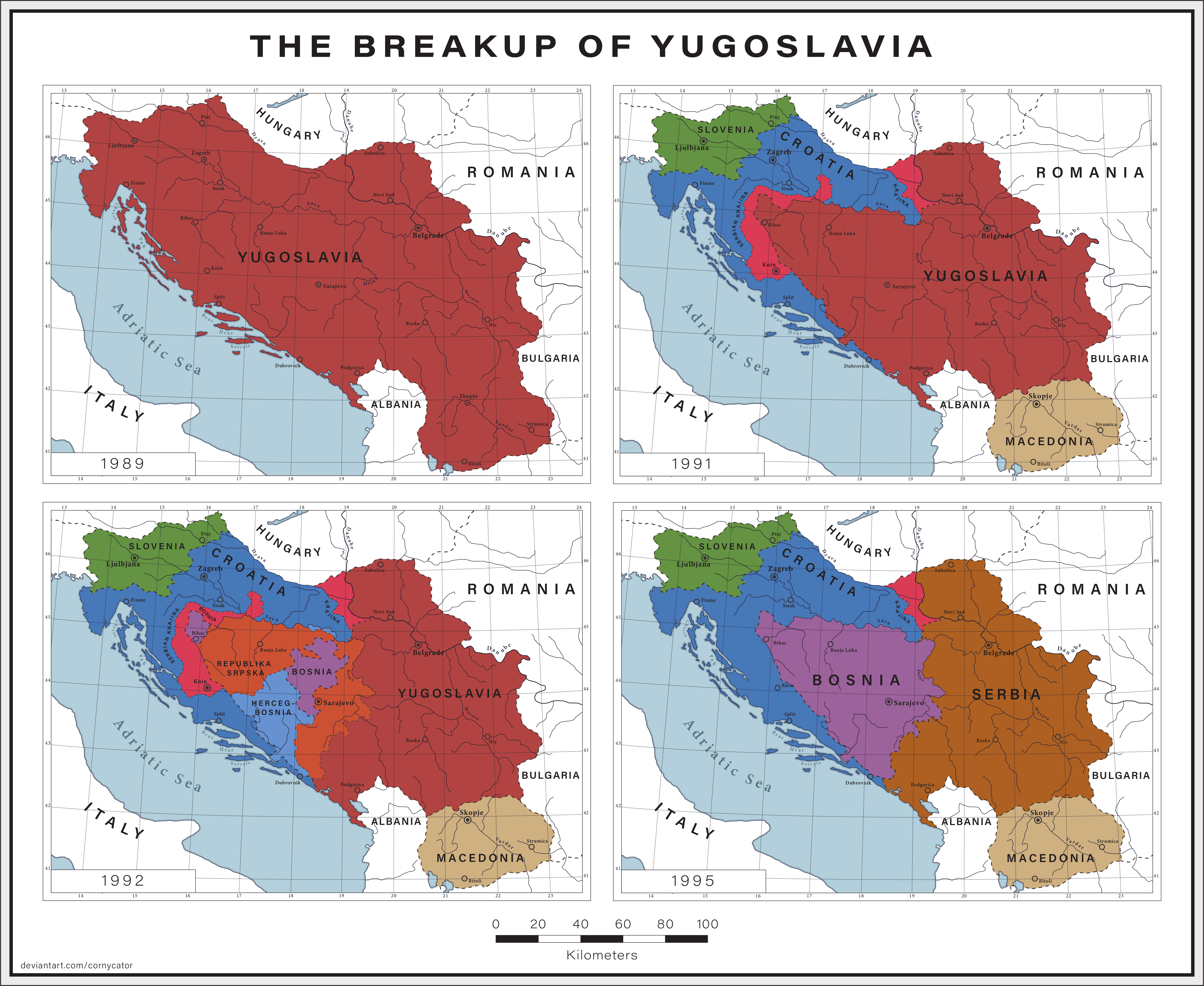 Map for Case C: Breakup of Yugoslavia