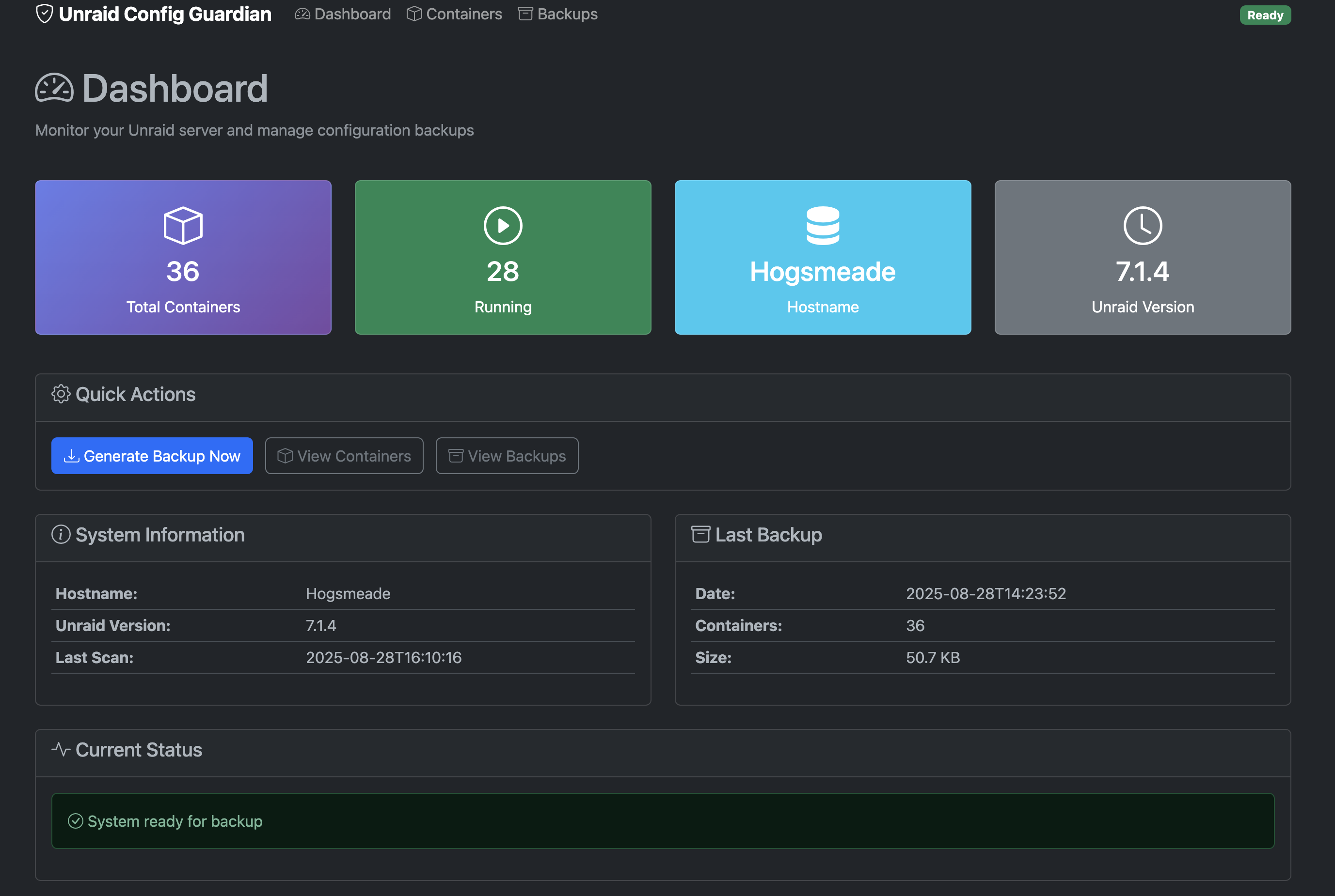 Dashboard Screenshot