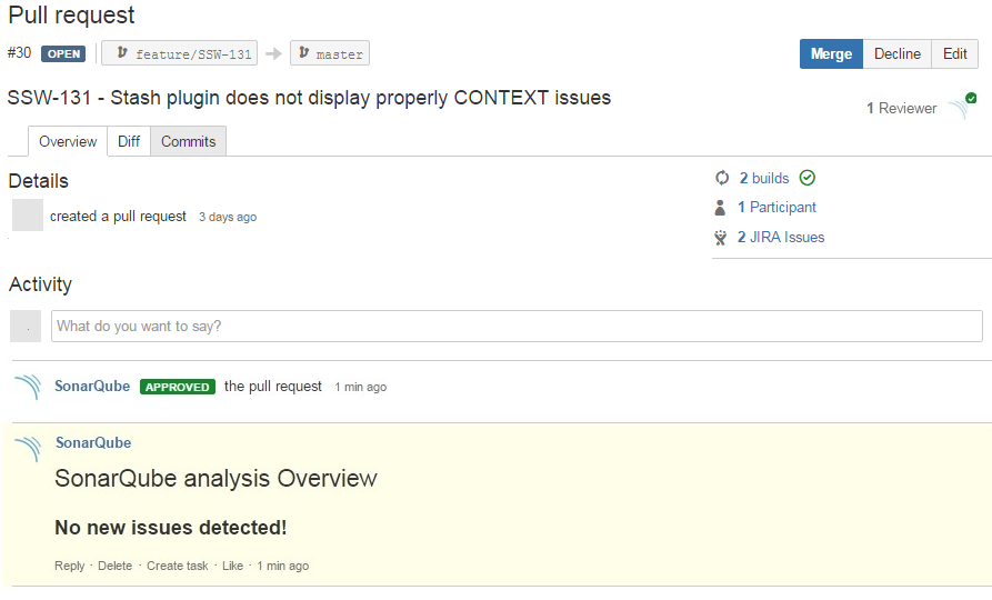 Screenshot SonarQube plugin