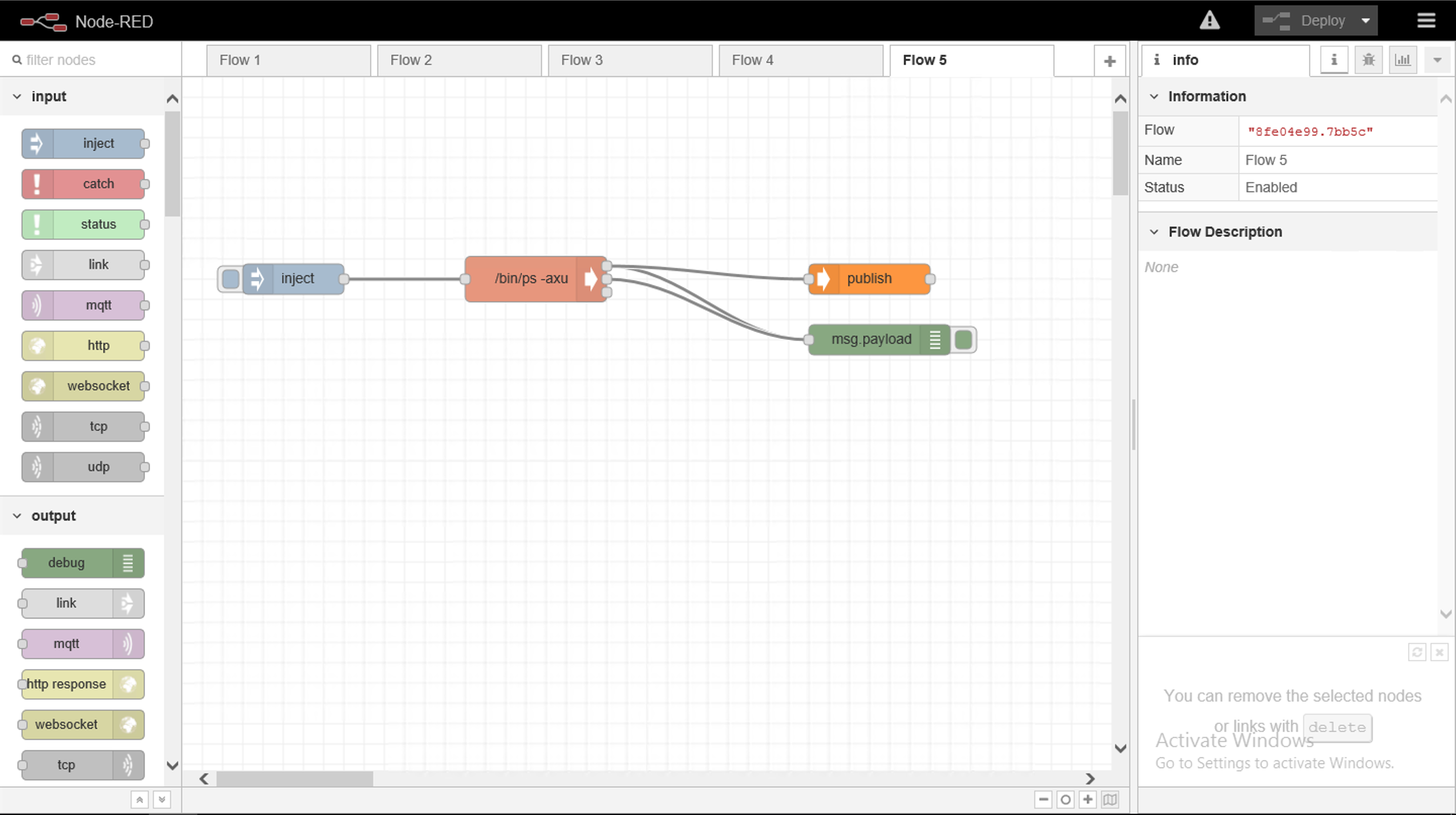 Node Red Default Page