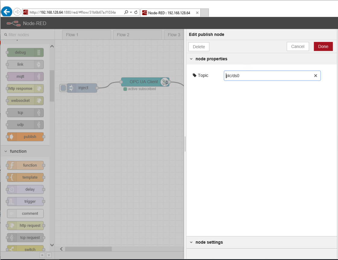 Node Red topic