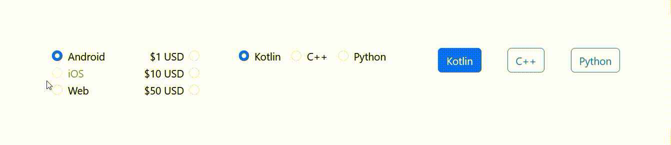 RadioButtons Preview