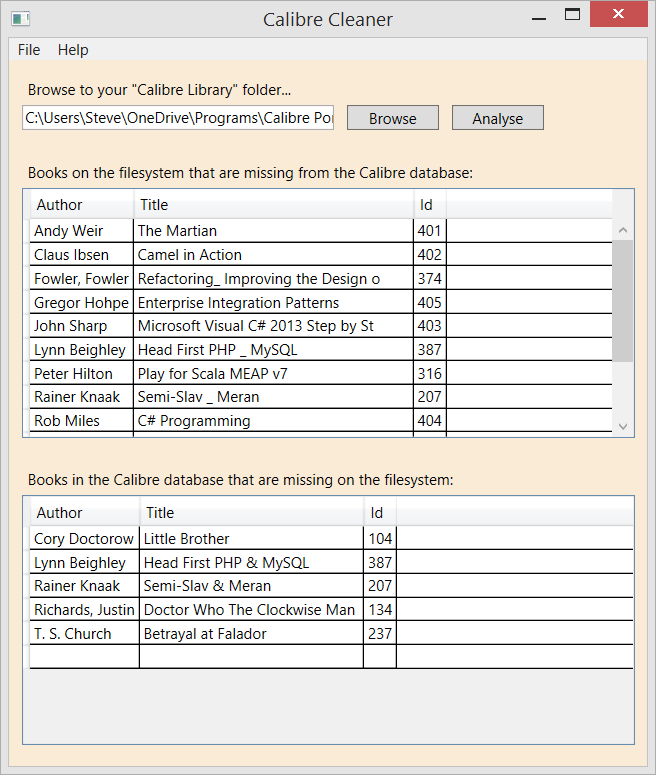 calibre library folder