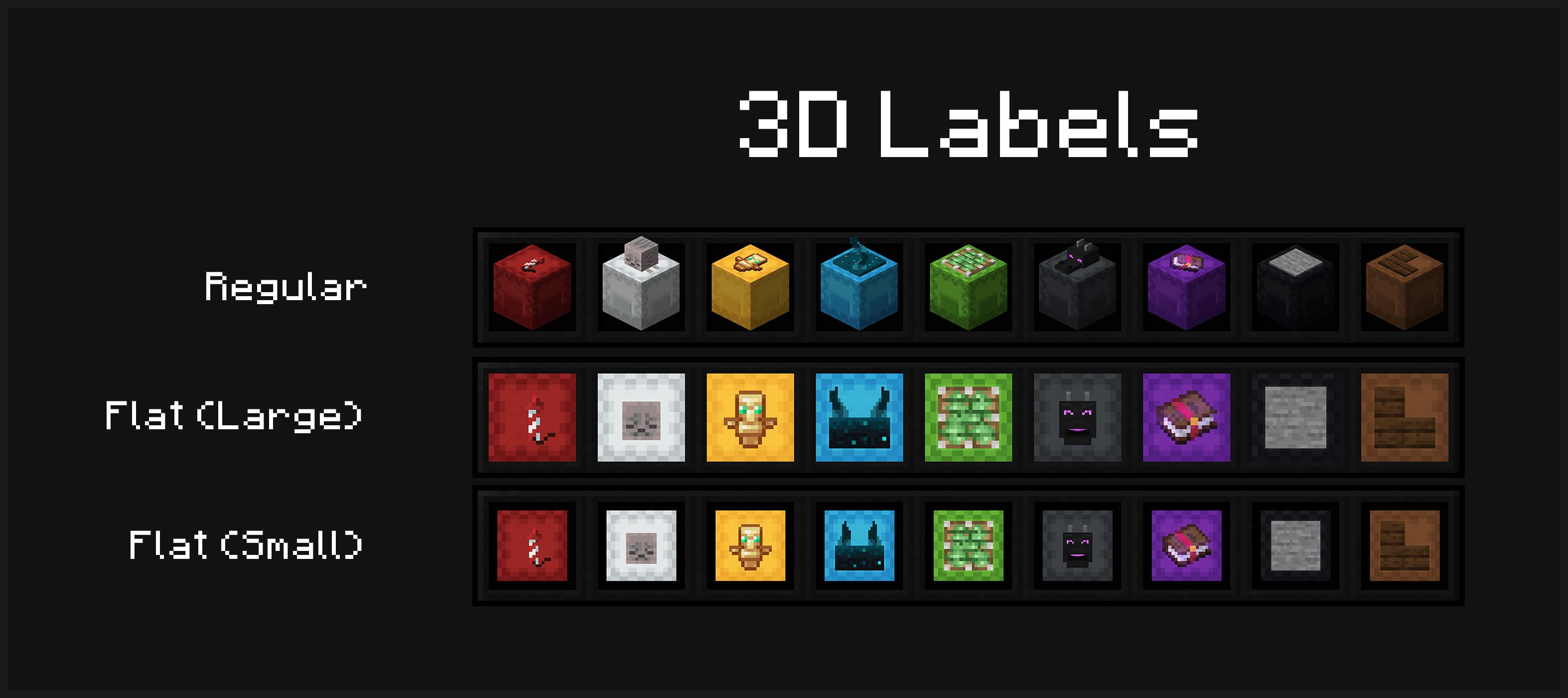 Image showing the isometric display mode for regular, flat (large) and flat (small) shulker boxes