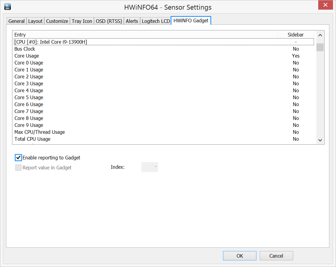 Configuring HWiNFO #5