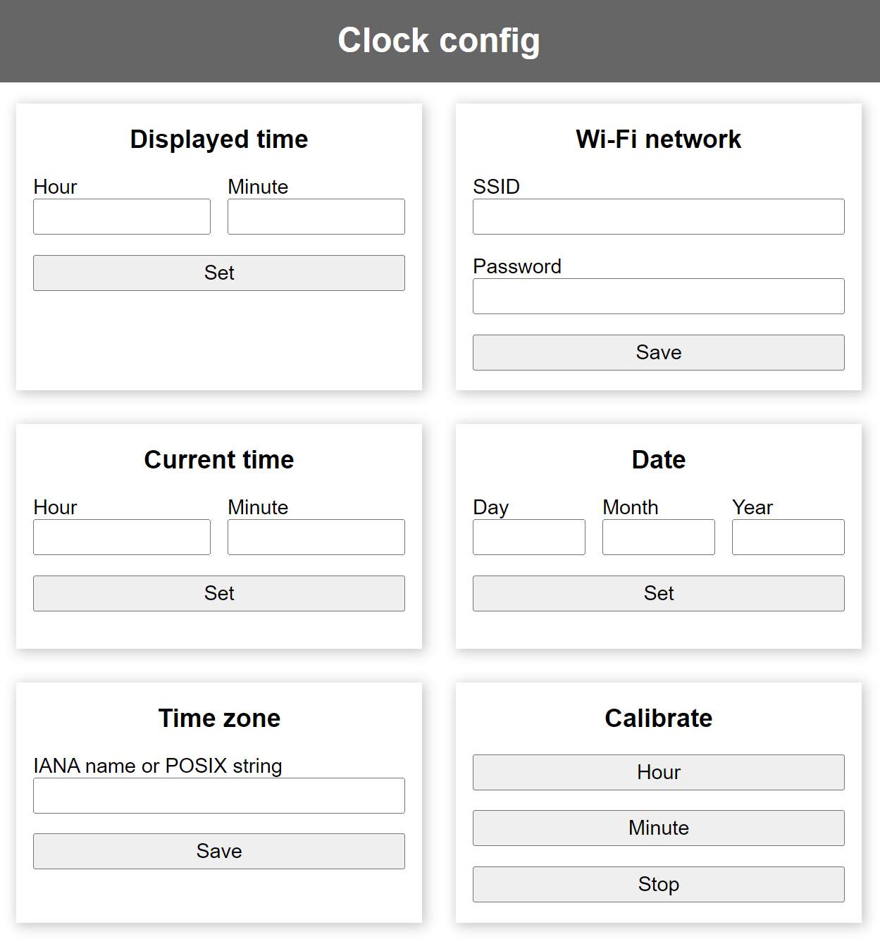 config page