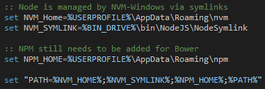 image of PATH settings for NPM