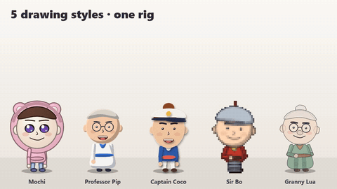 5 drawing styles, one rig