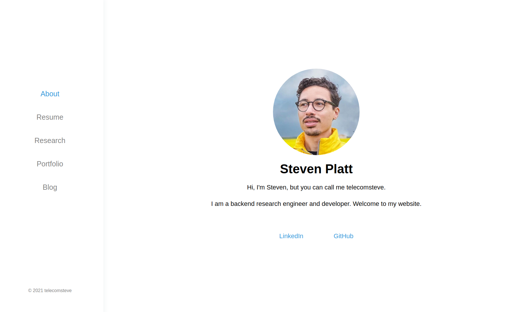 ResearchEng-Portfolio 网站模板截图
