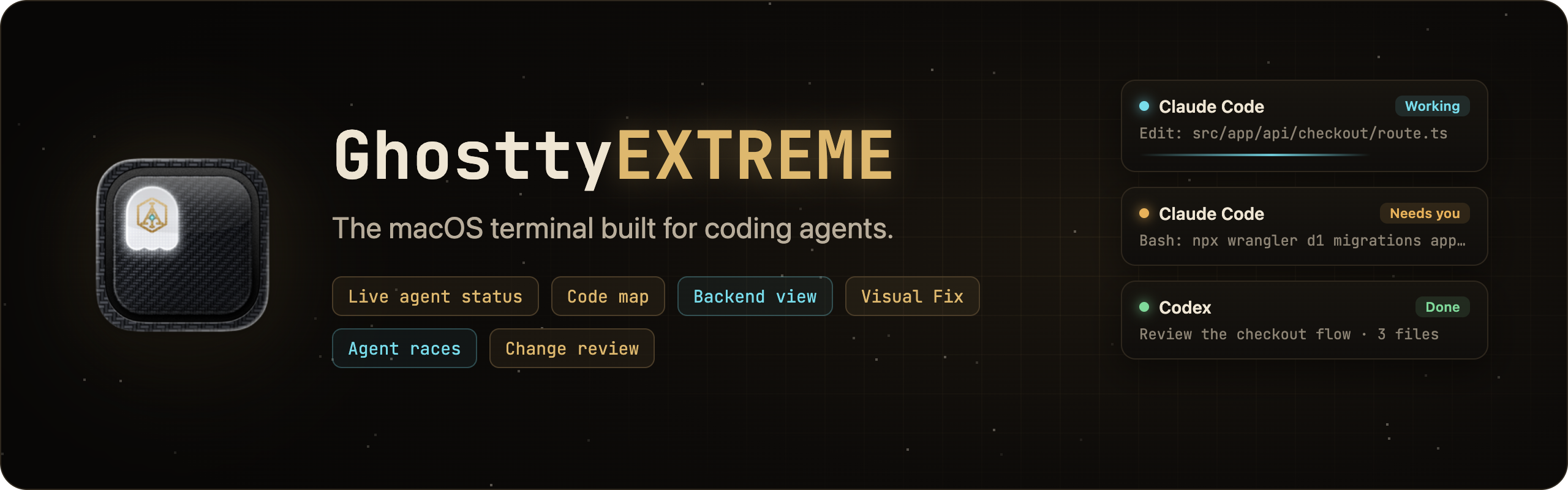 GhosttyEXTREME: the macOS terminal built for coding agents