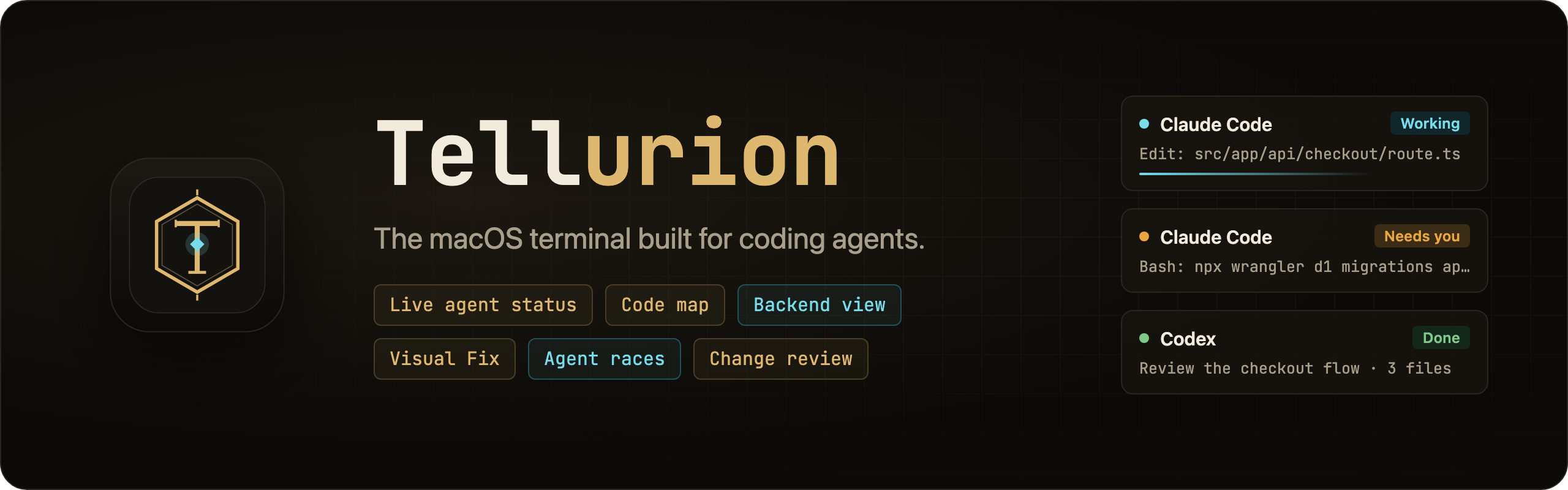 Tellurion: the macOS terminal built for coding agents