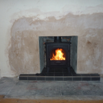 Slate tiled hearth with Stovax Stockton 5kw multi fuel stove