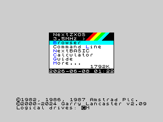 NextZXOS menu