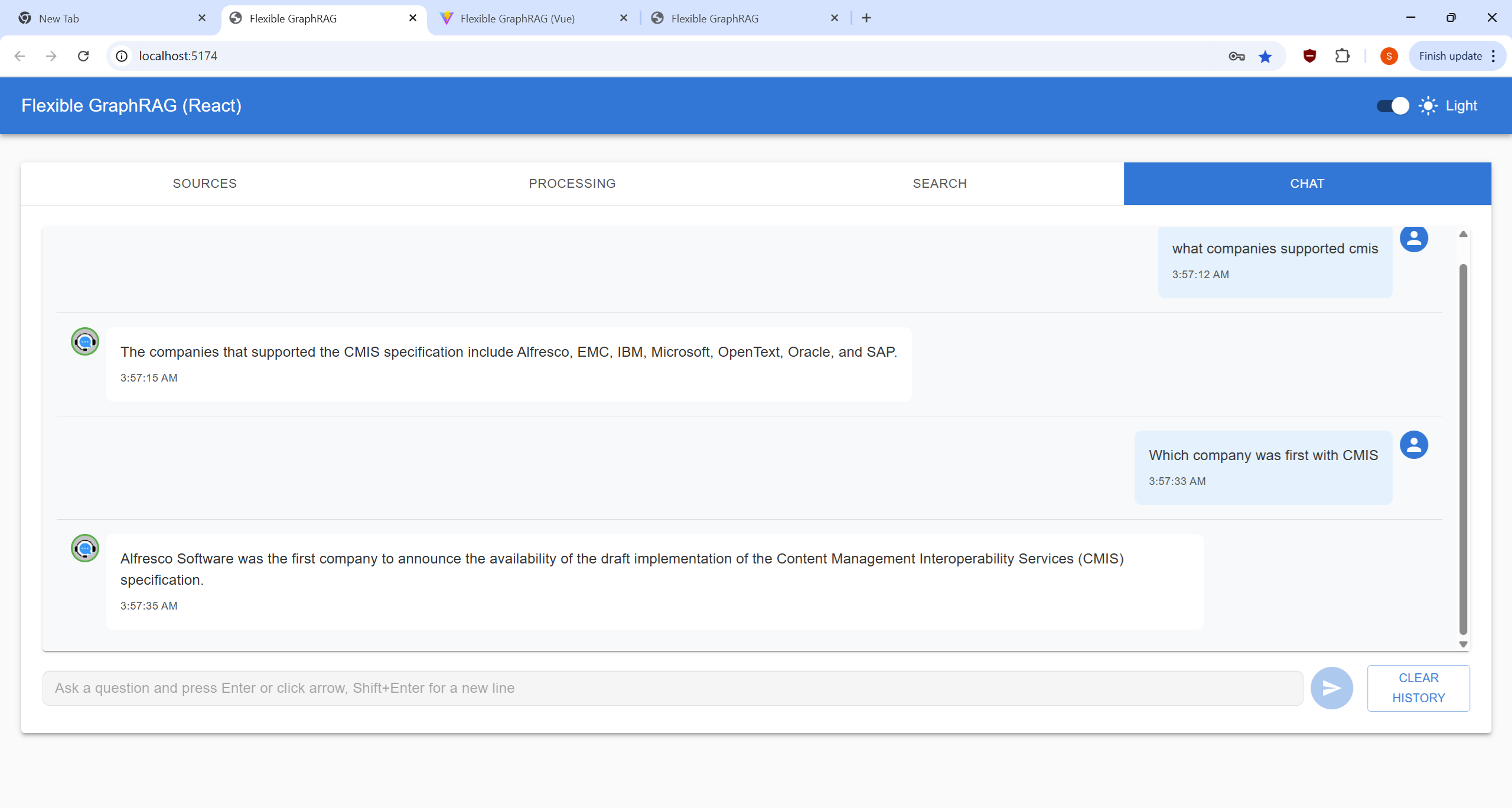 React Chat Light