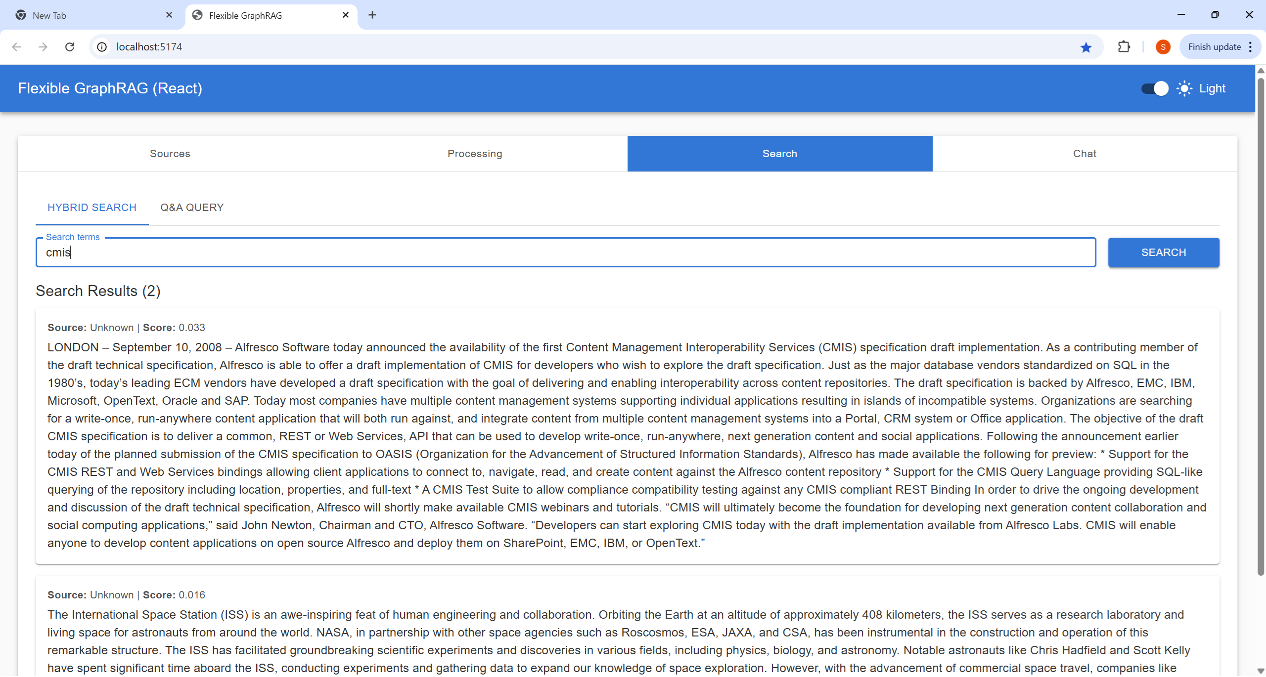 React Search Light